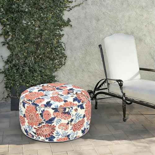 Indoor Outdoor Large Inflatable Ottoman Pouf D31 x H14 Inch