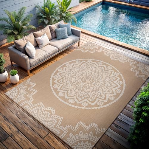 Outdoor Rug 10x14 Modern Area Rugs for Large Indoor and Outdoor Patios and Porches