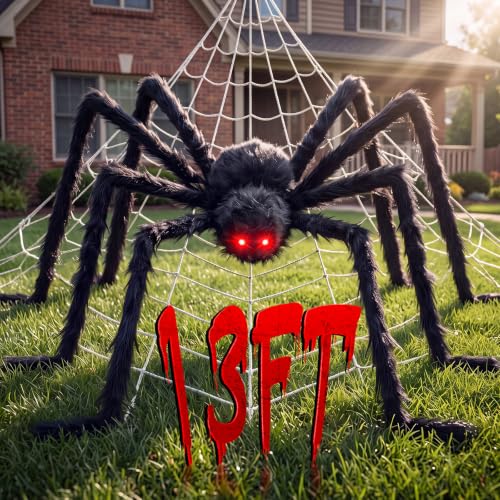 1 Pack 13 Ft 156 Giant Halloween Spider with 200" Web