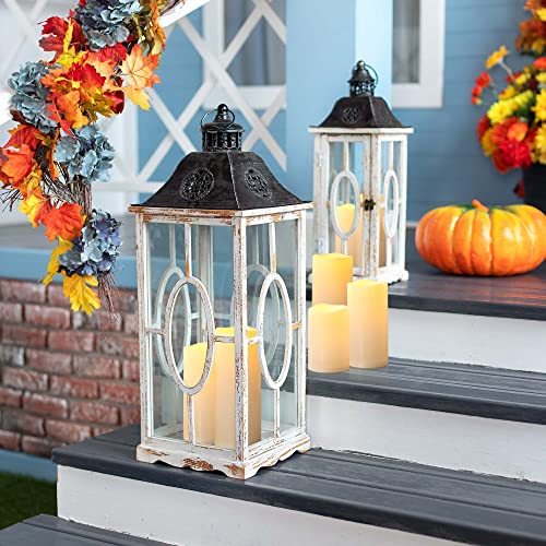 6" 8" 10" x 4" Waterproof Outdoor Flameless Candles Battery Operated LED Flickering Pillar Candles with Remote and Timer for Indoor Outdoor Lanterns (3 Count)