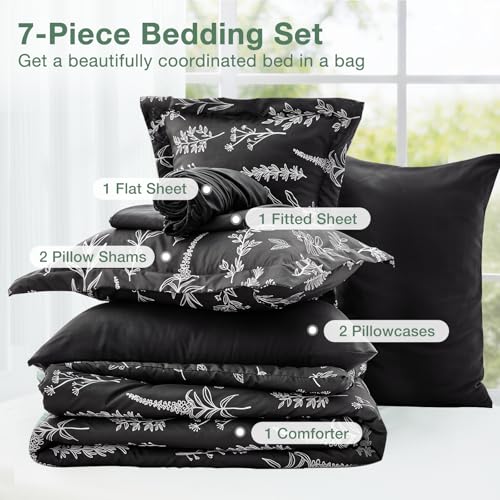 Black Bed in a Bag Queen 7 Pieces