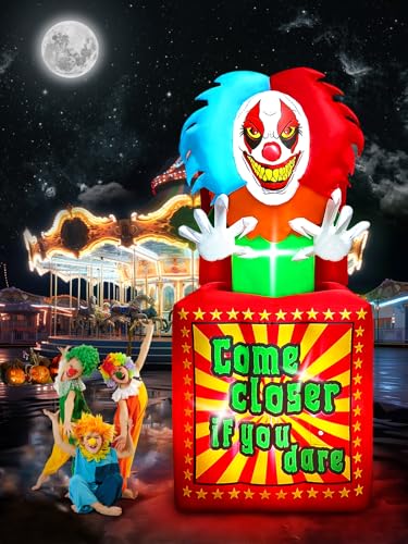 6.6 FT Halloween Inflatables Animated Clown with Music