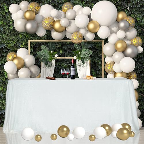 Sequin Tablecloth 50x72 Inch White for Wedding Party