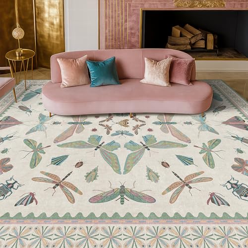 Green Butterfly Rugs for Girls Bedroom (80 Sq Ft)