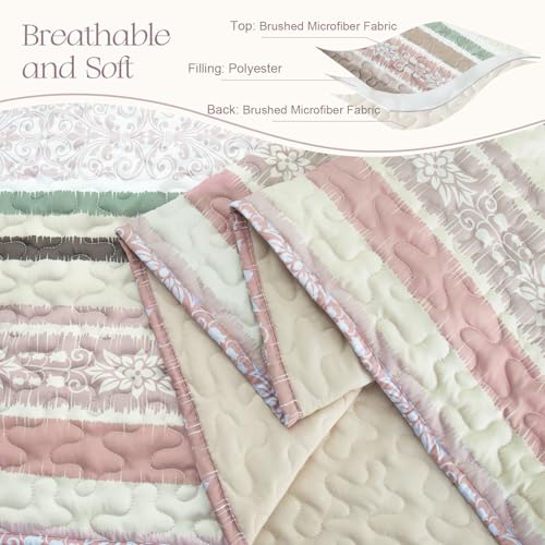 Reversible Boho Quilts Queen Size Pink (3 Count)