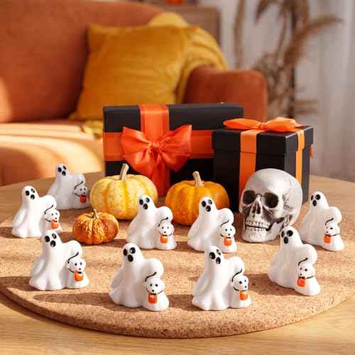 50 Pcs Halloween Mini Ghosts Figurines Resin Tiny Ghosts (50 Count)