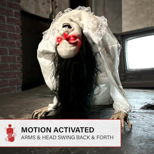 3.0-Ft. Life-Size Animatronic Possessed Woman (35" Backbend Creepy Animated Lady)