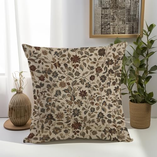 William Morris Abstract Vintage Floral Velvet Design Throw Pillow Covers Home Decor