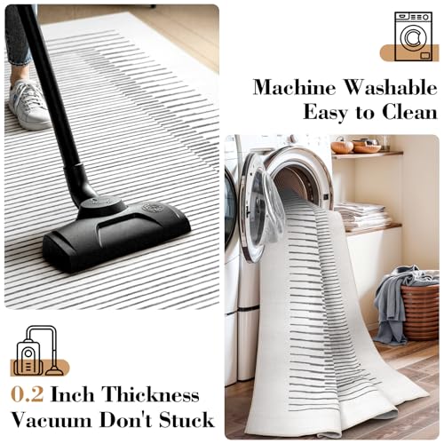 Washable Striped Runner Rug 2'6"x8' (20 Sq Ft)