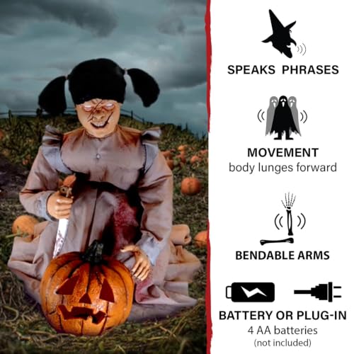Lunging Pumpkin Carver Zombie Girl by Tekky (Lunging Pumpkin Carver)