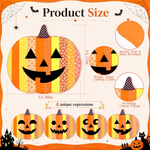 4 Pcs Halloween Pumpkin Placemat Jack O Pumpkin Tablemats (4 Count)