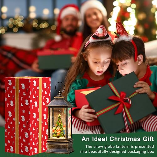 Christmas Snow Globe Water Lantern with Nutcracker Scene Battery Operated or USB Powered Musical Lighted Holiday Decoration for Tabletop Display for Family and Friends