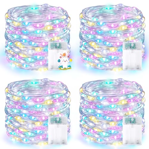 4 Pack 60 LED Fairy Lights Battery Operated with Timer