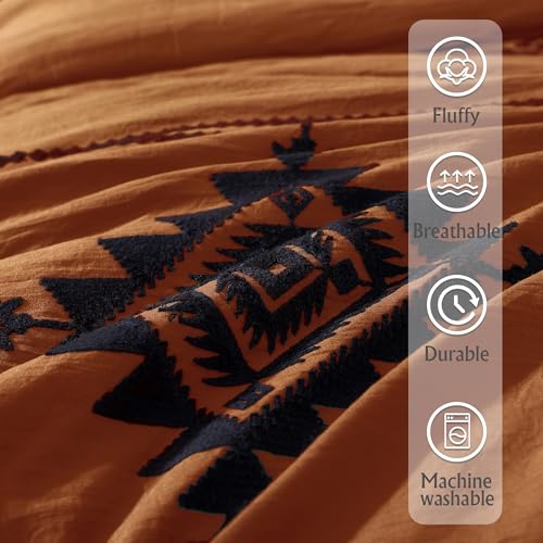 Embroidery Full Size Comforter Set 7 Pieces Western Bed in a Bag