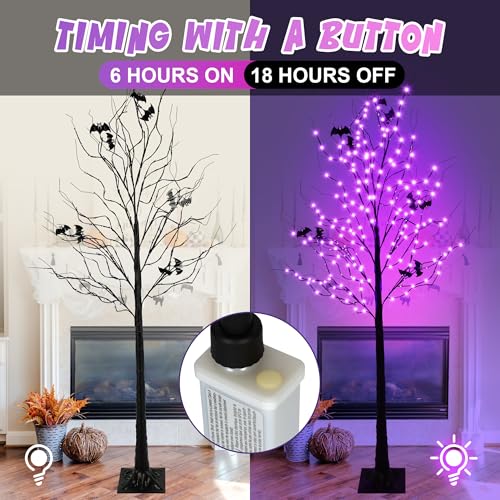 Halloween Lighted Tree with 260 LED Lights (purple(diy))