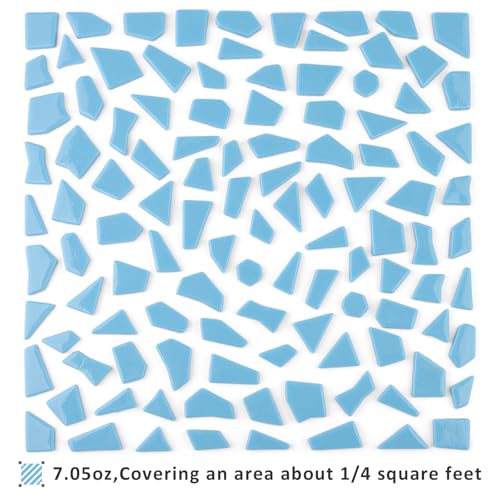 Blue Mosaic Tiles for Crafts Bulk (7.05 Ounce)