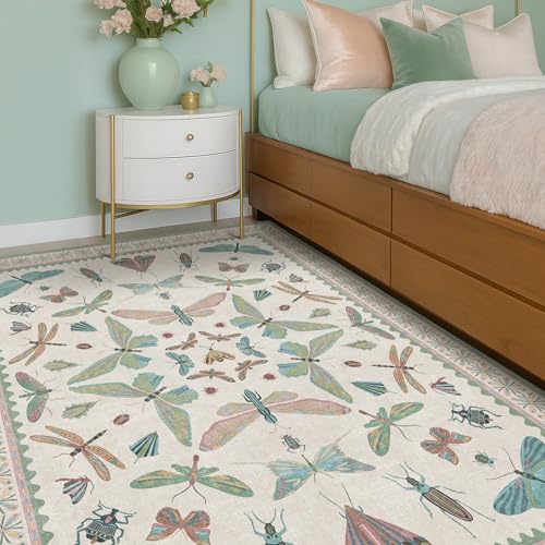Green and Blue Nursery Rug 5x8 (40 Sq Ft)