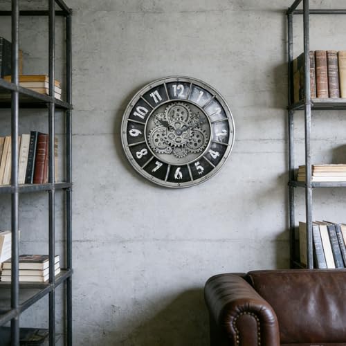 18 Inch Wall Clock with Moving Gears