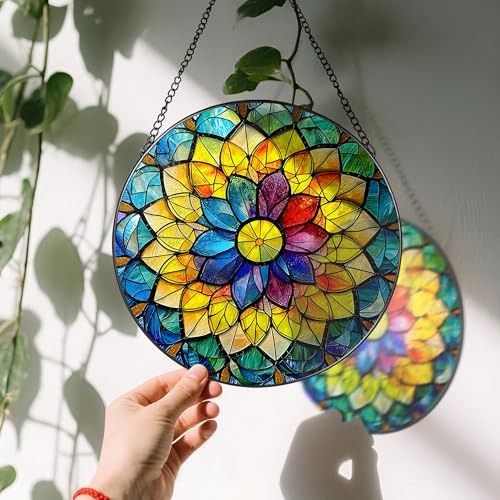 8'' Rainbow Mandala Sun Catcher Ornament