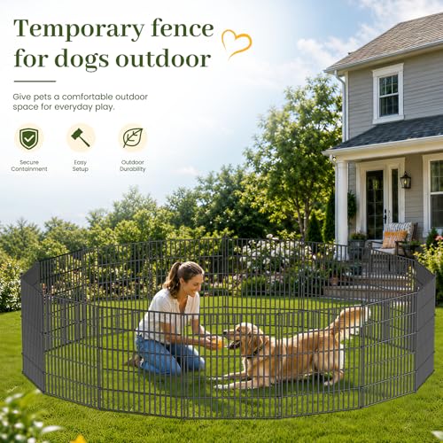 No Dig Garden Fence Outdoor for Yard (1260 Sq Ft)