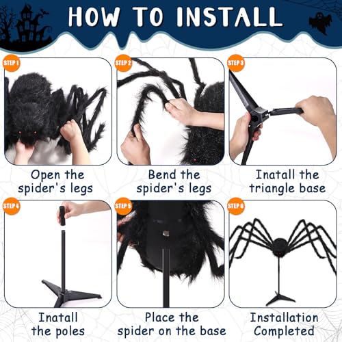 15FT Halloween Giant Spider Outdoor Decorations (15FT)