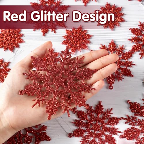 36pcs Red Christmas Snowflake Ornaments (36 Count)