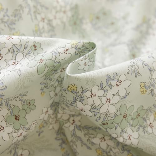 Green Floral Comforter Set Queen Cottagecore Botanical Bedding Set