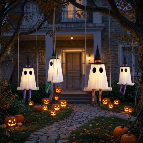 Halloween Swinging Ghost Outdoor Decor (29.5in Height)