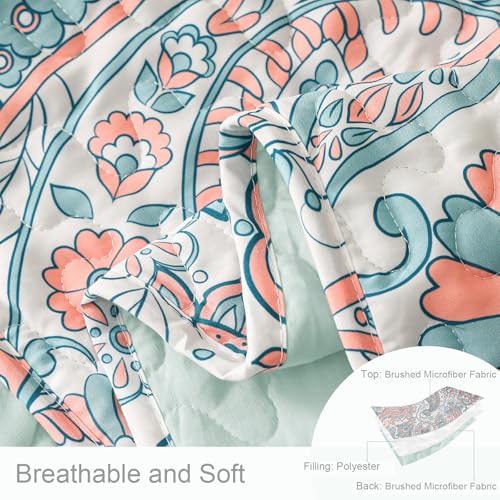 Reversible Boho Quilts Queen Size Aqua