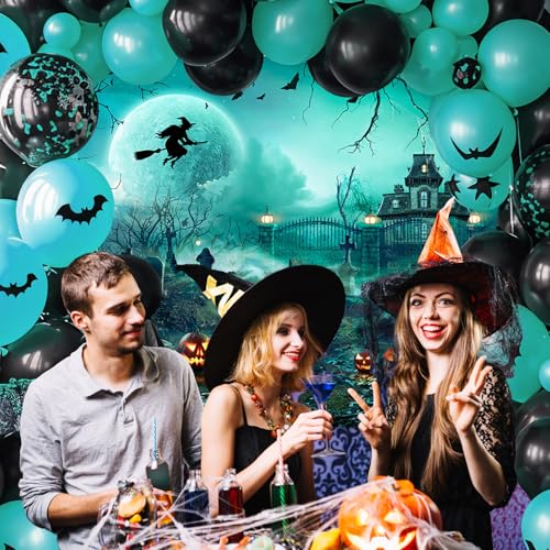7x5ft Green Halloween Backdrop Spooky Photography Background