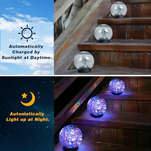 4 Pack 3.9" Solar Garden Lights Outdoor Waterproof (4 Count)