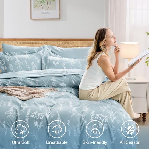 Mineral Blue Bed in a Bag King 7 Pieces