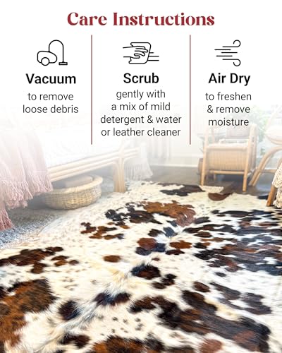 Original Tricolor Cowhide Rug 5x7 ft