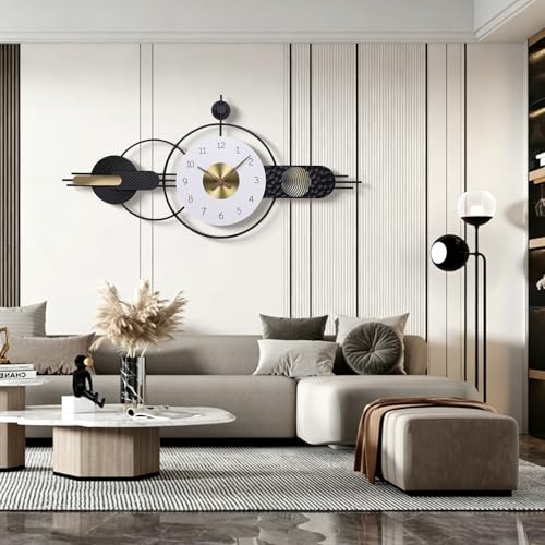 43 x 20 inch Oversized Large Modern Geometric Metal Wall Clocks