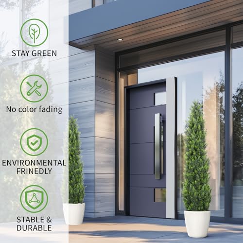 5FT Artificial Cedar Topiary Trees 2 Set (2 Count)