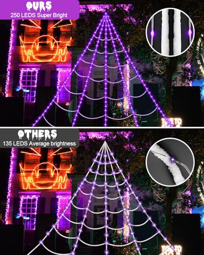 Brighter Spider Webs Halloween Decorations Lights