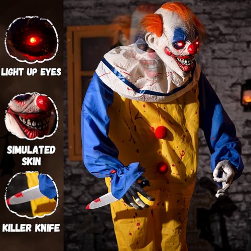 Halloween Animatronic 6ft Killer Clown Decorations
