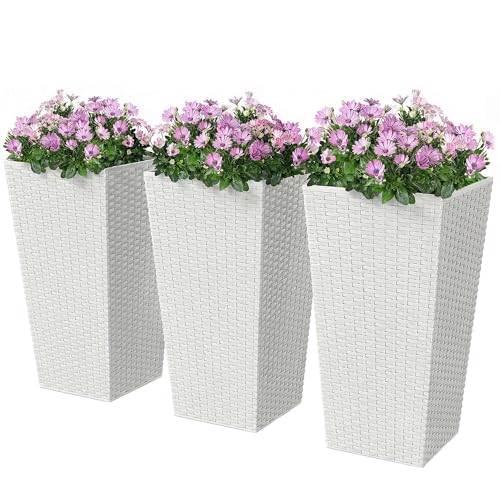 24 in Taper Tall Planters for Outdoor Plants Set of 3 (3 Count)