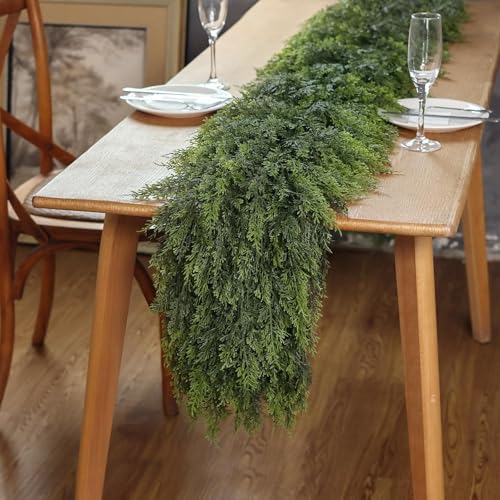 Lifelike Touch Artificial Christmas Cedar Garland for Mantle (2 Count)
