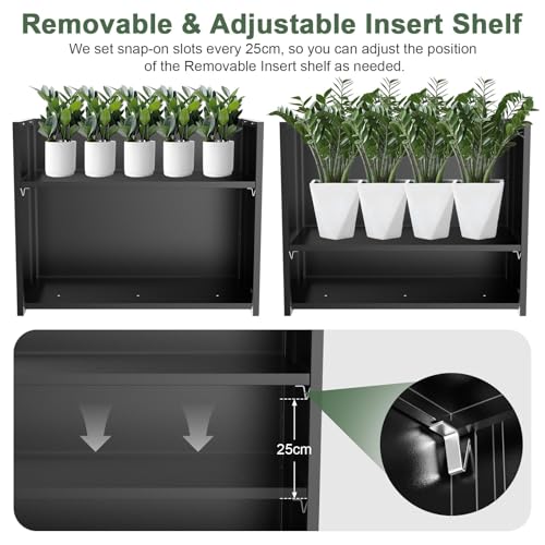Metal Planter Box for Outdoor Plants 38" L x 13" W x 30" H