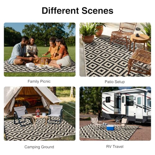 Outdoor Rug 8x10 ft Waterproof Reversible Mat