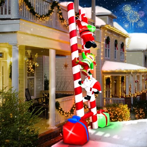 10 FT Santa Climbing Ladder Inflatable Outdoor Decoration