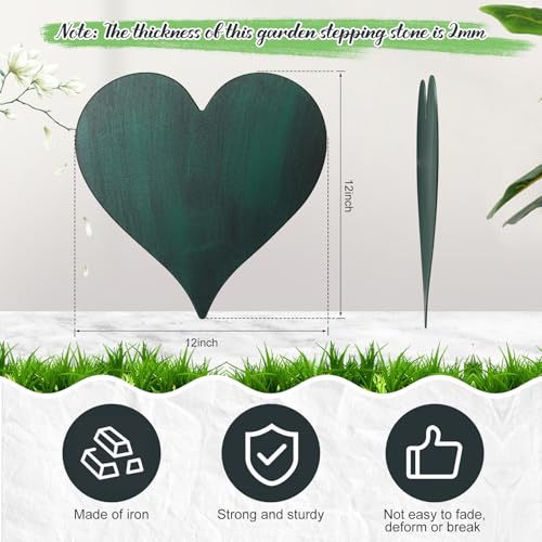 3 Pcs Heart Garden Stepping Stones 12 Inch (3 Count)