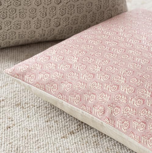Decorative Floral Print Throw Pillow Covers 20×20 Light Pink (2 Count)