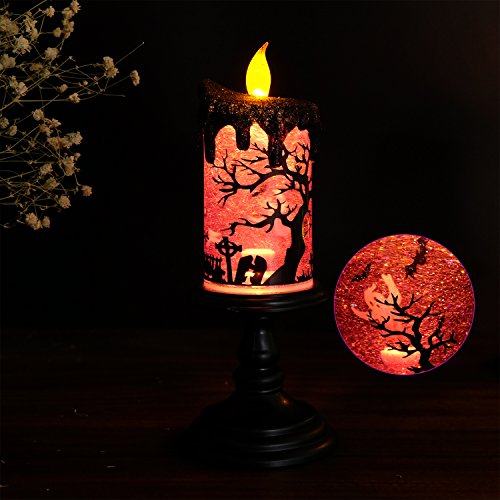 Ghosts Halloween Snow Globe Flameless Candle Battery Operated