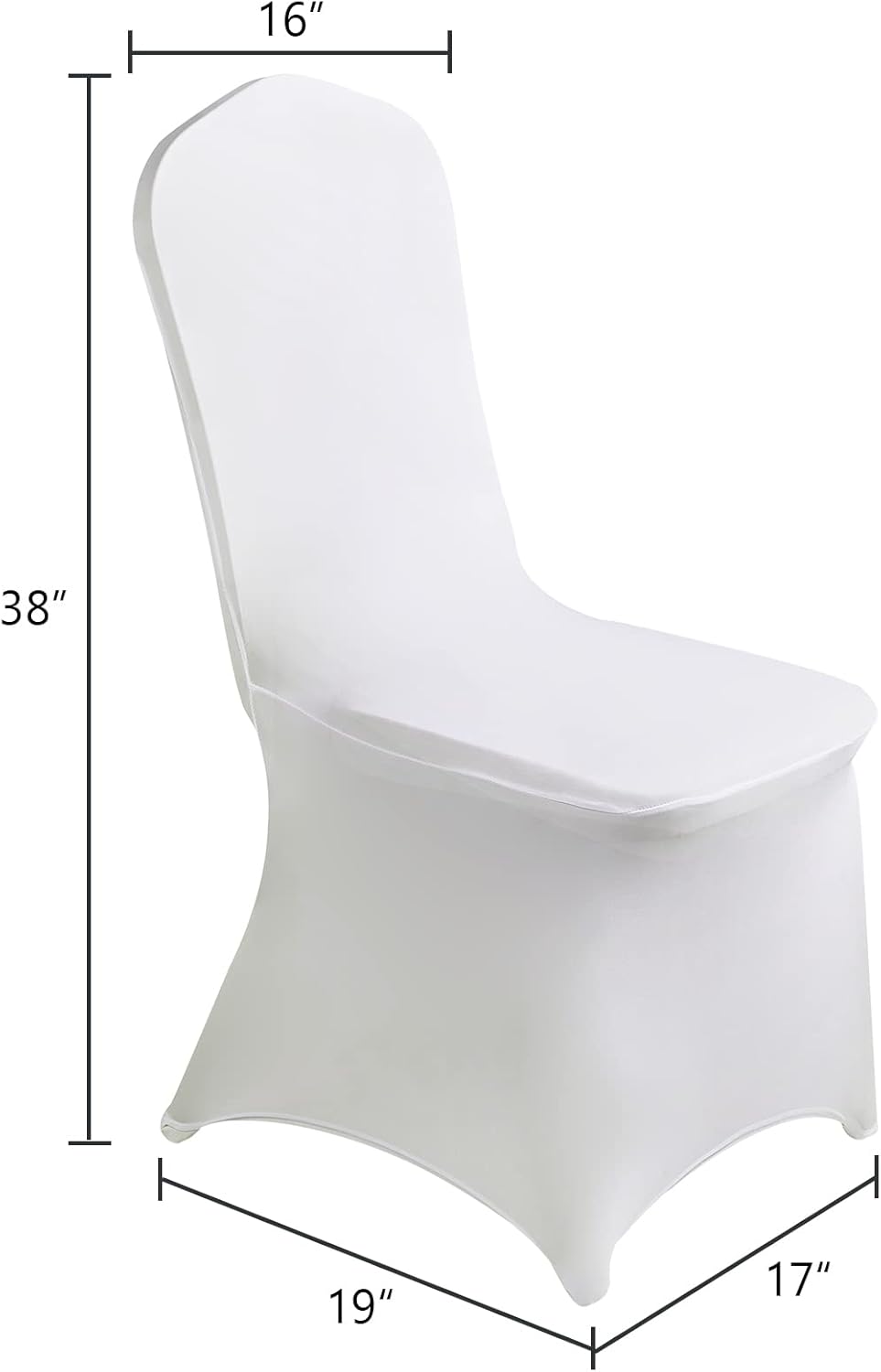 SUPERO Waterproof Spandex Chair Cover 100PCS, Stretch Dining Chair Covers, Polyester Outdoor Chair Covers, Protector Stretch Chair Cover for Party Universal, Banquet, Wedding Event, Hotel(White)
