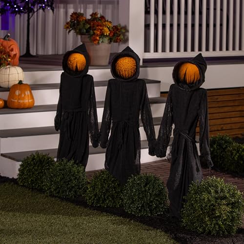 Evergreen Set of 3 LED Black Halloween Grim Reaper Stakes (Reaper, Set of 3)