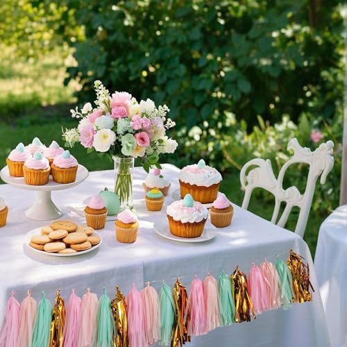 Shiny Tassel Garland Tissue Paper Tassel Banner