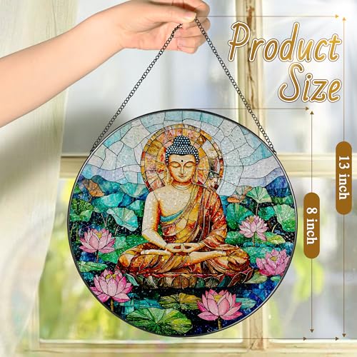 8 Inch Buddha Stained Glass Suncatcher & Ornament