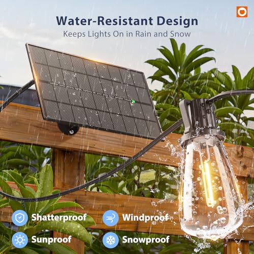 150FT(144+6) Solar String Lights Outdoor with Remote, Long-Lasting (144 Foot)